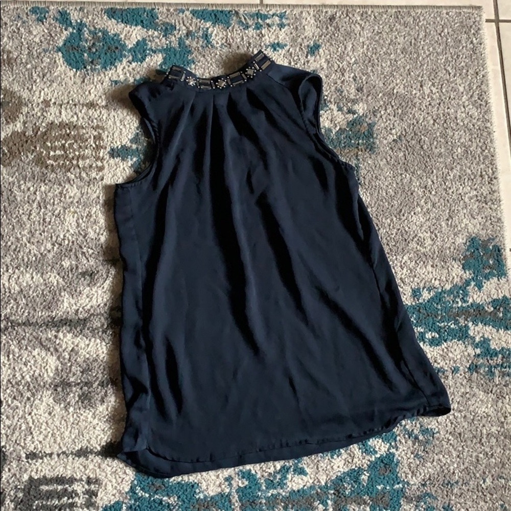Navy Blue Dressy Top